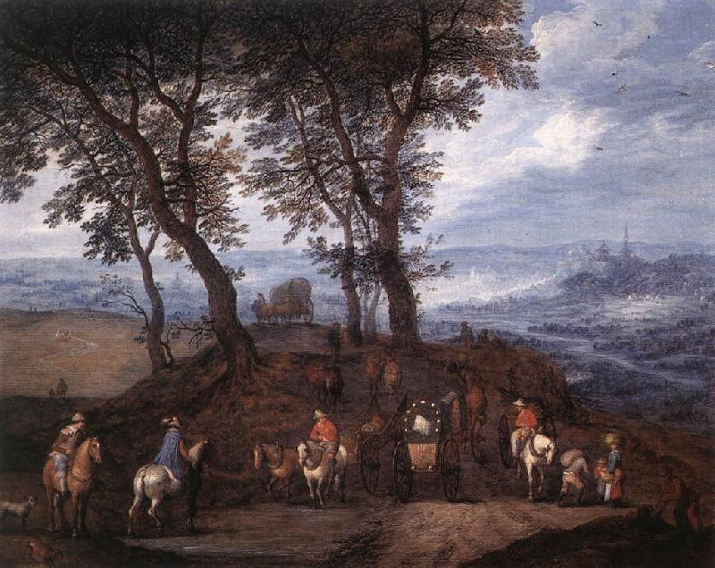 BRUEGHEL, Jan the Elder Travellers on the Way France oil painting art